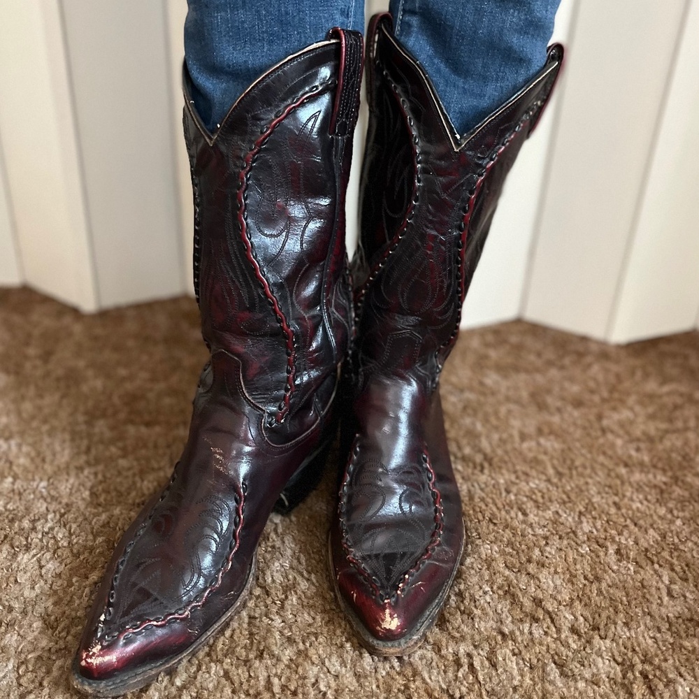 Vintage Oxblood Cowboy boots